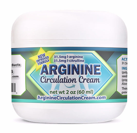 Arginine Circulation Cream 2 oz - Menthol, L Arginine & L Citrulline Lotion - Supports Healthy Leg & Body Blood Flow - Whole Family Products