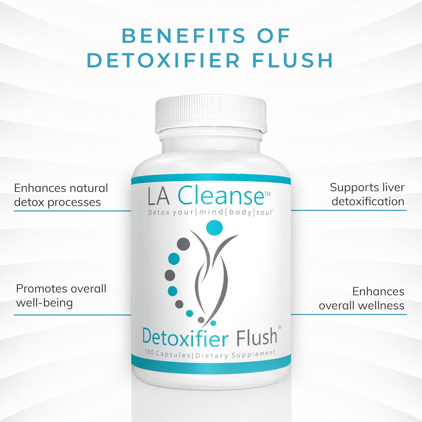 LA Cleanse Detoxifier Flush Detox Supplements - 100 Capsules - 137.5 mg Goldenseal Root with Burdock Root Powder, Yellow Dock Root, & Milk Thistle Seed - Body Cleanse Detox for Women and Men