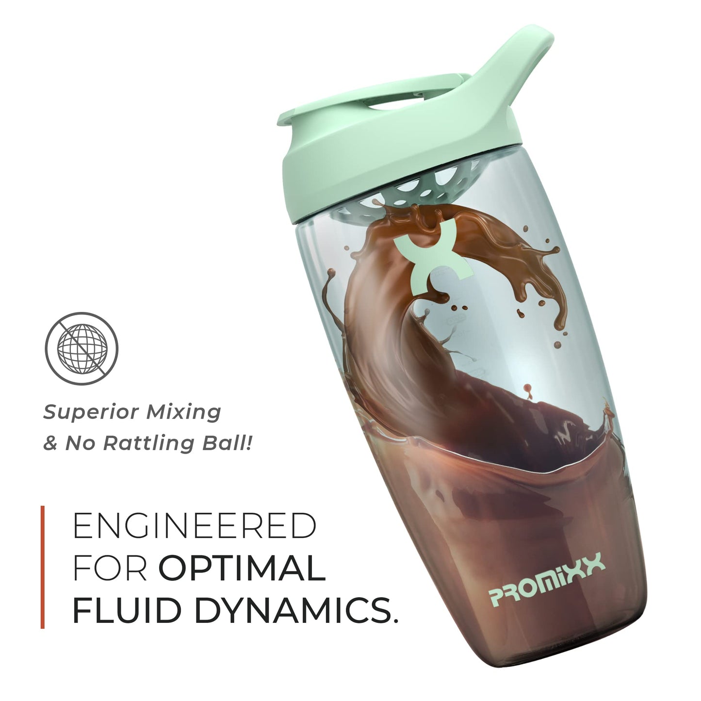 Promixx PURSUIT Protein Shaker Bottle - Premium Sports Shaker Bottles for Protein Mixes and Supplement Shakes - Easy Clean, Durable Protein Shaker Cup