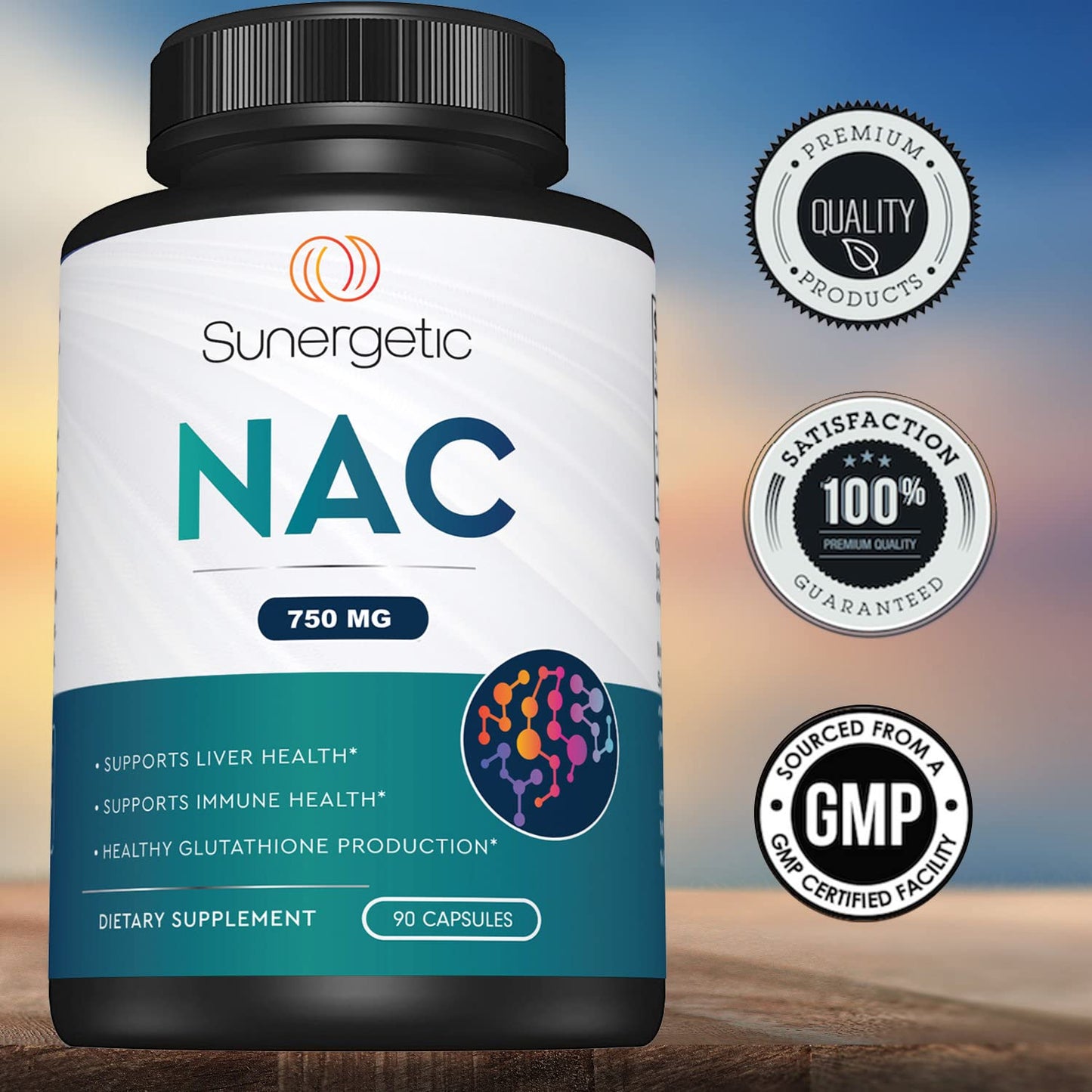Premium NAC Supplement N-Acetyl Cysteine - 750mg Per Capsule - Supports Liver, Detox Immune, Cellular & Respiratory Health - 90 N Acetyl Cysteine Capsules