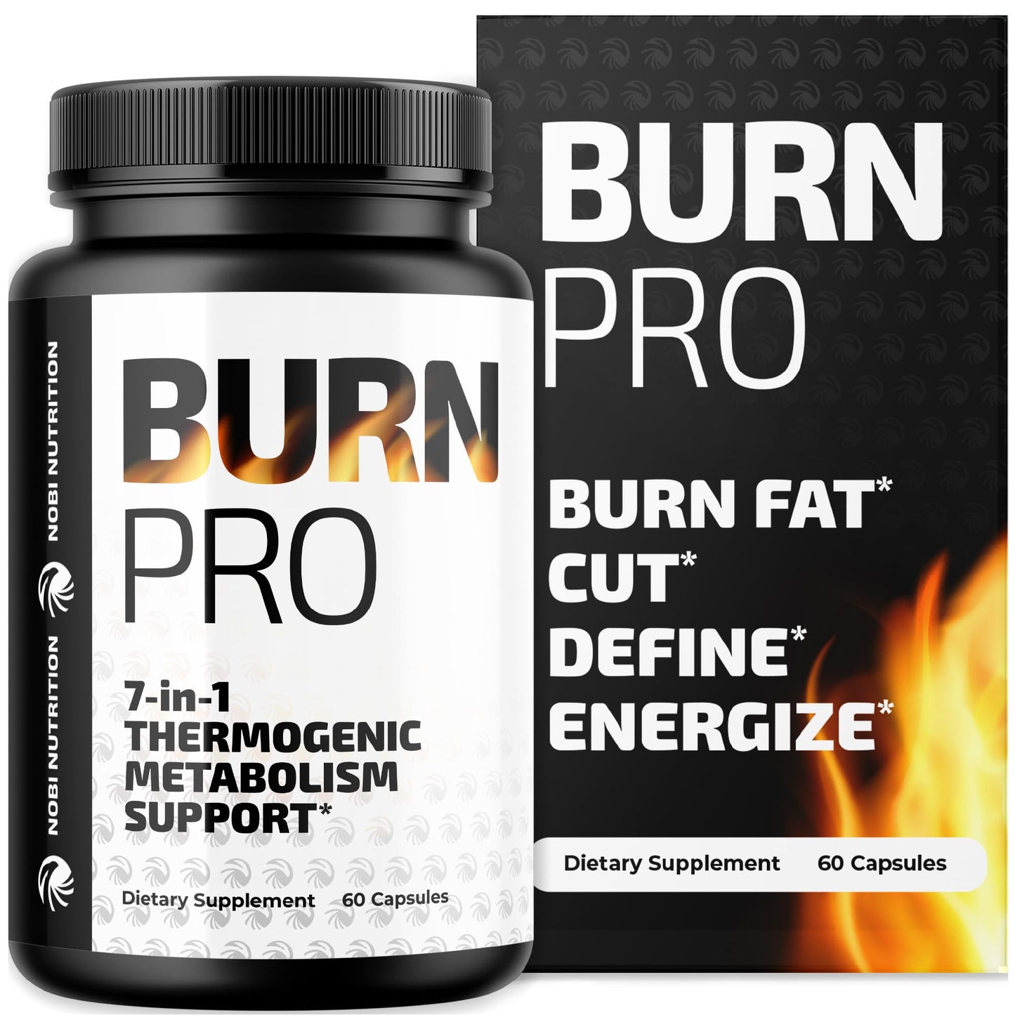 Burn Pro 7-in-1 Thermogenic Metabolism Booster | Weight Management Support Supplement with Appetite & Energy Support | Bloating Relief, Targeted Belly Toning & Keto Inducing | Slim, Trim & Tone | 60ct