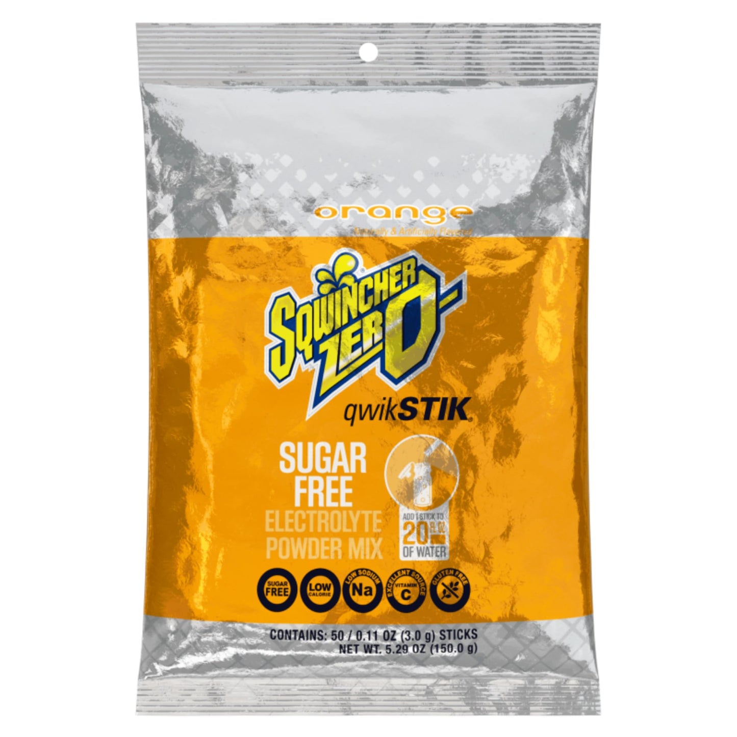 Sqwincher Stik Qwik Beverage 20Oz Yield Orange Quik Stick Zero 1 Pack of 50