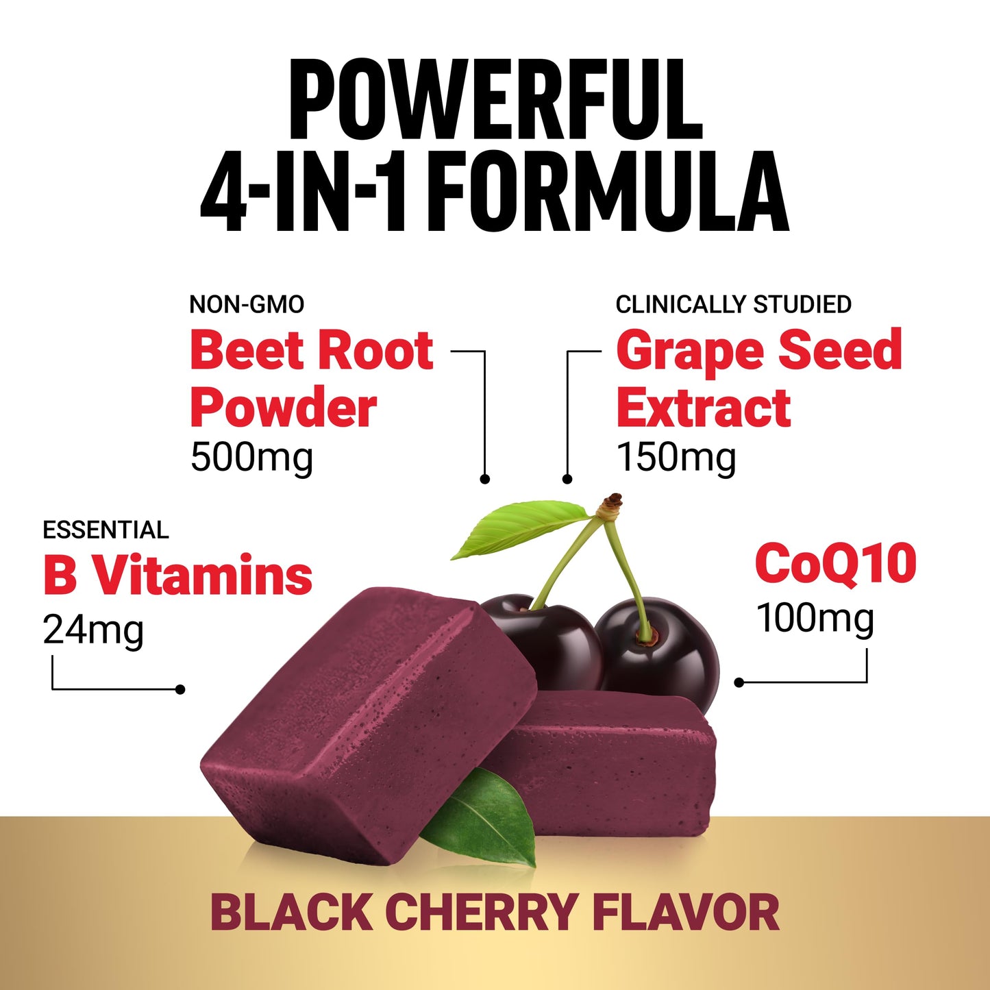 FORCE FACTOR Total Beets Ultimate Heart Health Blood Pressure Support Chews with CoQ10, Beet Root Powder, Grape Seed Extract, Blood Pressure Supplement for Circulation & Blood Flow, 60 Soft Chews