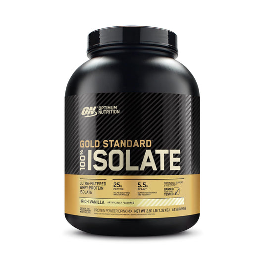 Optimum Nutrition Gold Standard 100% Isolate, Rich Vanilla, 2.91 Pounds, 44 Servings (Packaging May Vary)