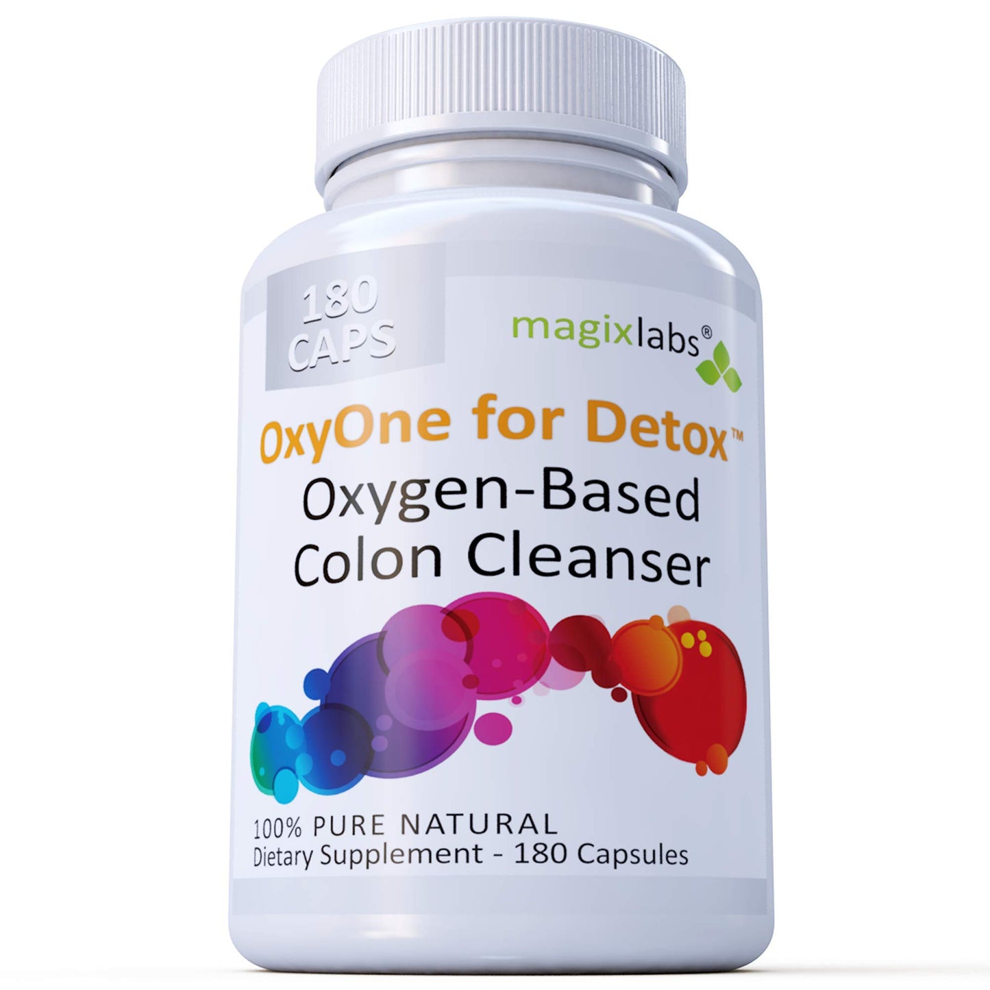 MagixLabs OxyOne for Detox - Powerful All Natural Oxygen-Based Colon Cleanser (Oxy Magnesium Powder) for Cleanse + Detox - 180 caps