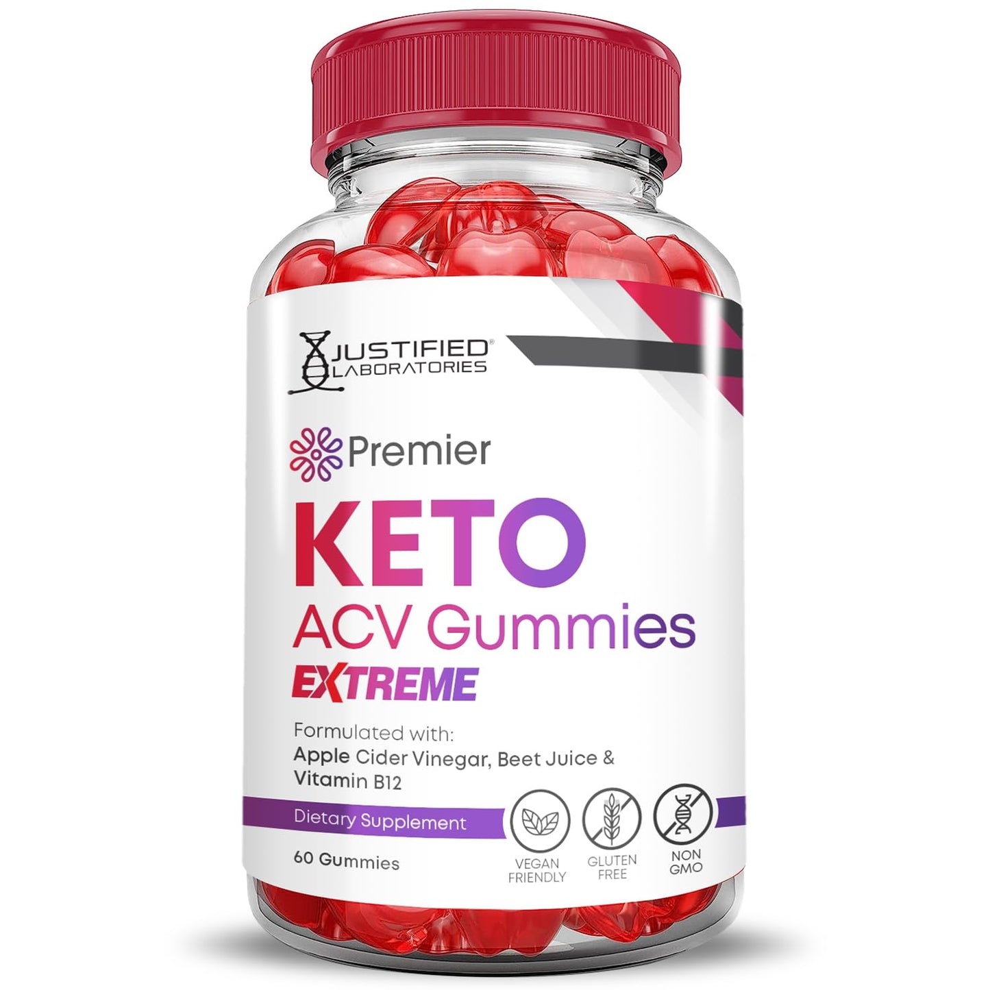 (2 Pack) Premier Keto ACV Gummies Extreme 2000MG Premier Keto Gummies Apple Cider Vinegar Formulated with Pomegranate Beet Juice Powder B12 Vegan Non GMO 120 Gummys