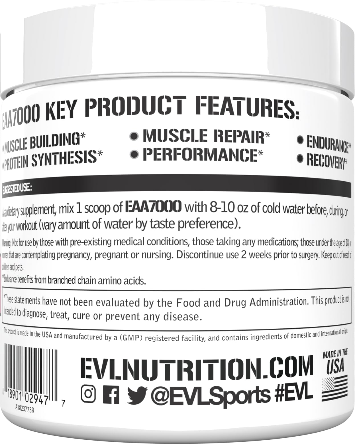 Evlution Nutrition EAA7000 - Pre & Post Workout Powder - Muscle Building + Recovery Supplement - 7g Essential Amino Acids + 5g BCAAs - Endurance + Energy Support - 30 Servings - Pink Lemonade