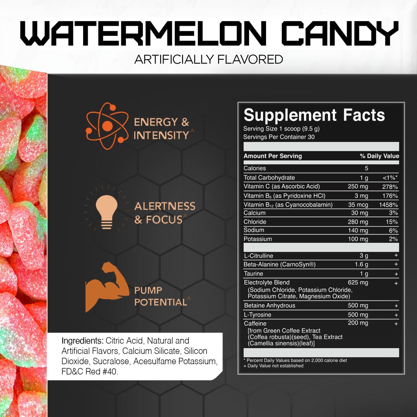Rival Nutrition Powder Burn Watermelon Candy