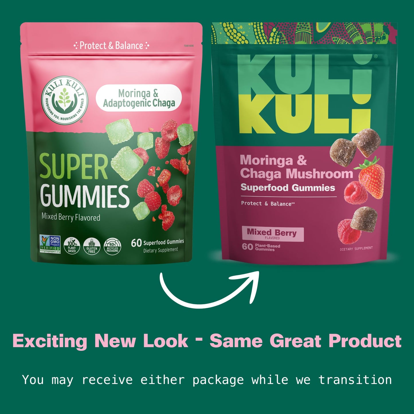 Kuli Kuli Super Energy Gummies - Energy Supplements with Moringa, Caffeine-Free Natural Energy Booster - 60 Non-GMO, Gluten-Free Moringa Gummies