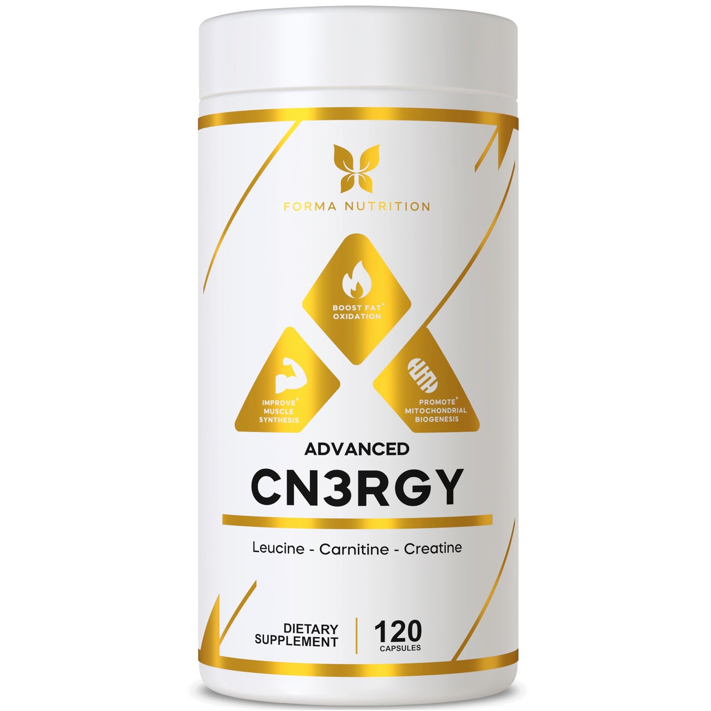 Forma Nutrition Advanced CN3RGY - 120 Capsules, 1000mg L-Leucine, 400mg L-Carnitine, 400mg Creatine HCl per Serving.