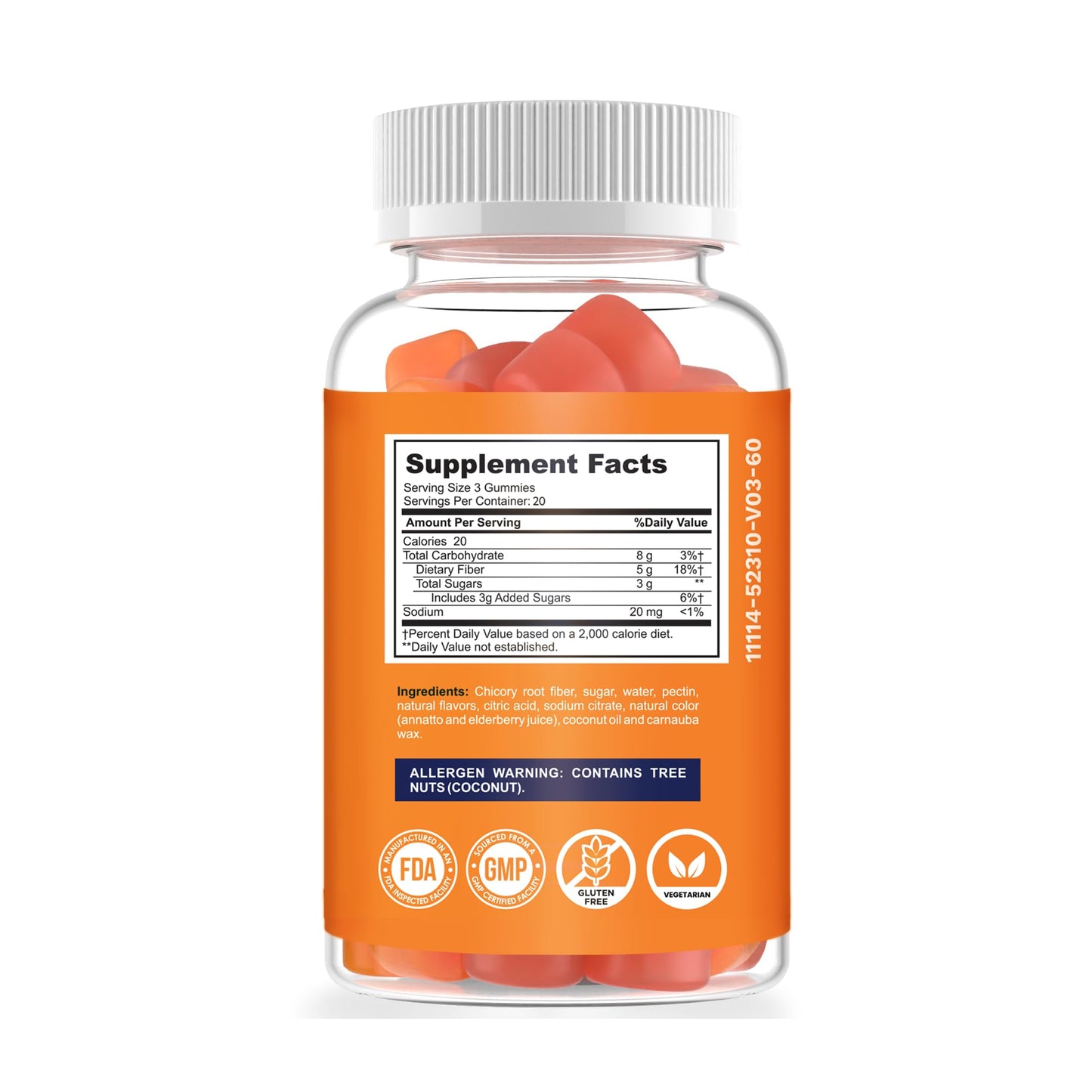 Optimus Weight Fiber Gummies Supports Digestion Health & Regularity - 5 Grams of Prebiotic Fiber - Vegetarian - Gluten Free - 100% Natural - for Women & Men - Made in USA - 60 Gummies