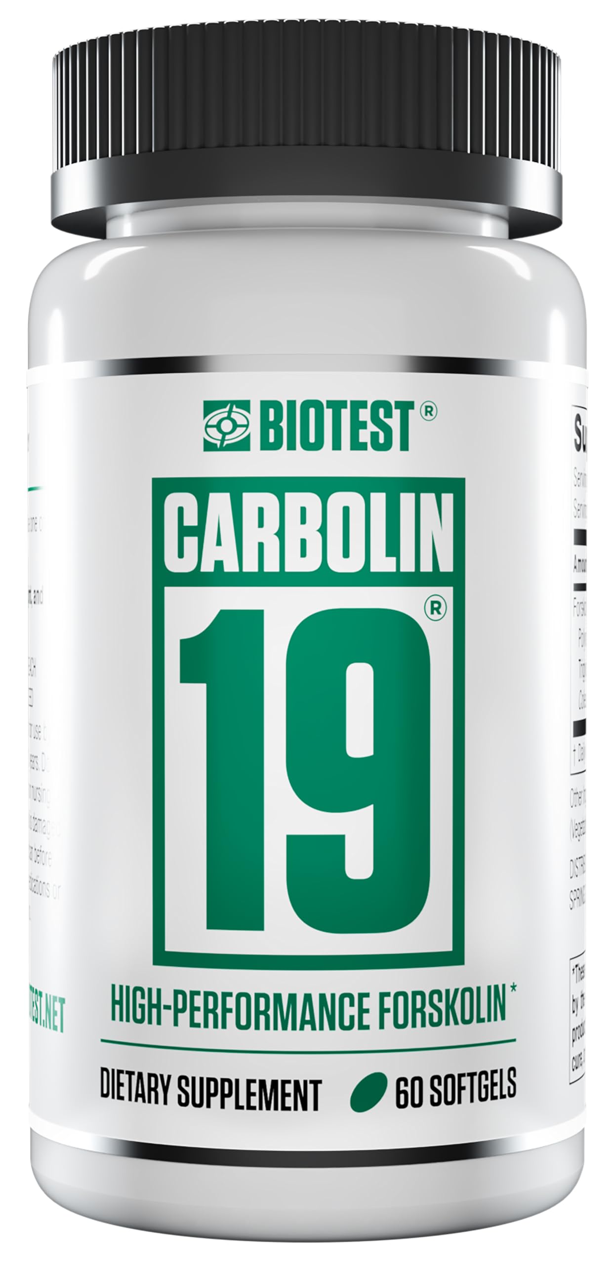 Biotest Carbolin 19 - Advanced Forskolin Carbonate for Fat Loss & Metabolic Performance - 60 Softgels (30-Day Supply)