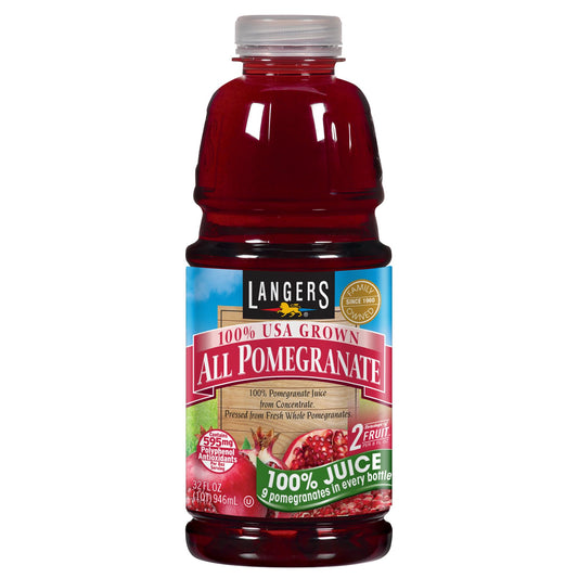 Langers All Pomegranate 100 Percent Juice 32 Fl Oz Pack of 6