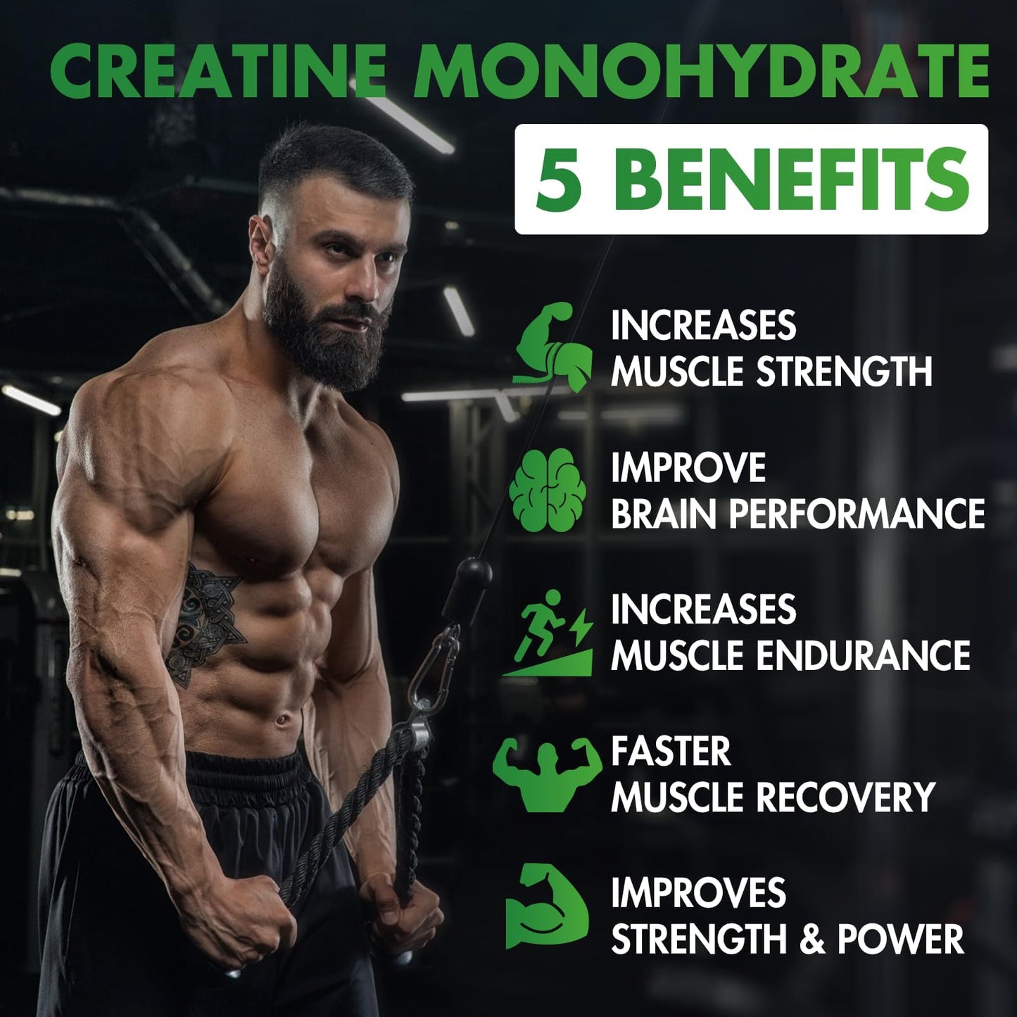 LUCKCHAN Creatine Monohydrate Gummies 5000mg for Men & Women (2 Pack) - Chewables Creatine Monohydrate for Muscle Strength, Muscle Builder, Energy Boost, 160 Count Pre-Workout Supplement