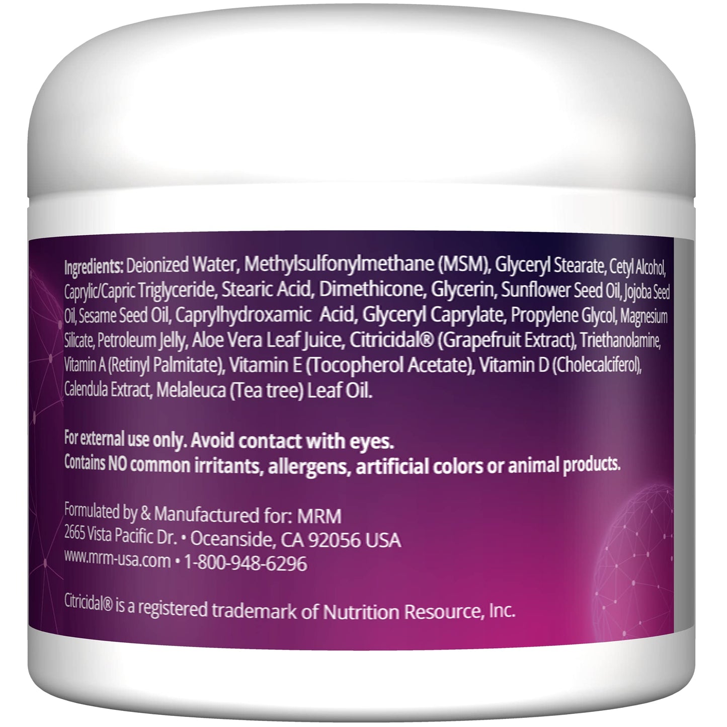 MRM MSM Cream with Vitamin A & D -- 4 Oz.