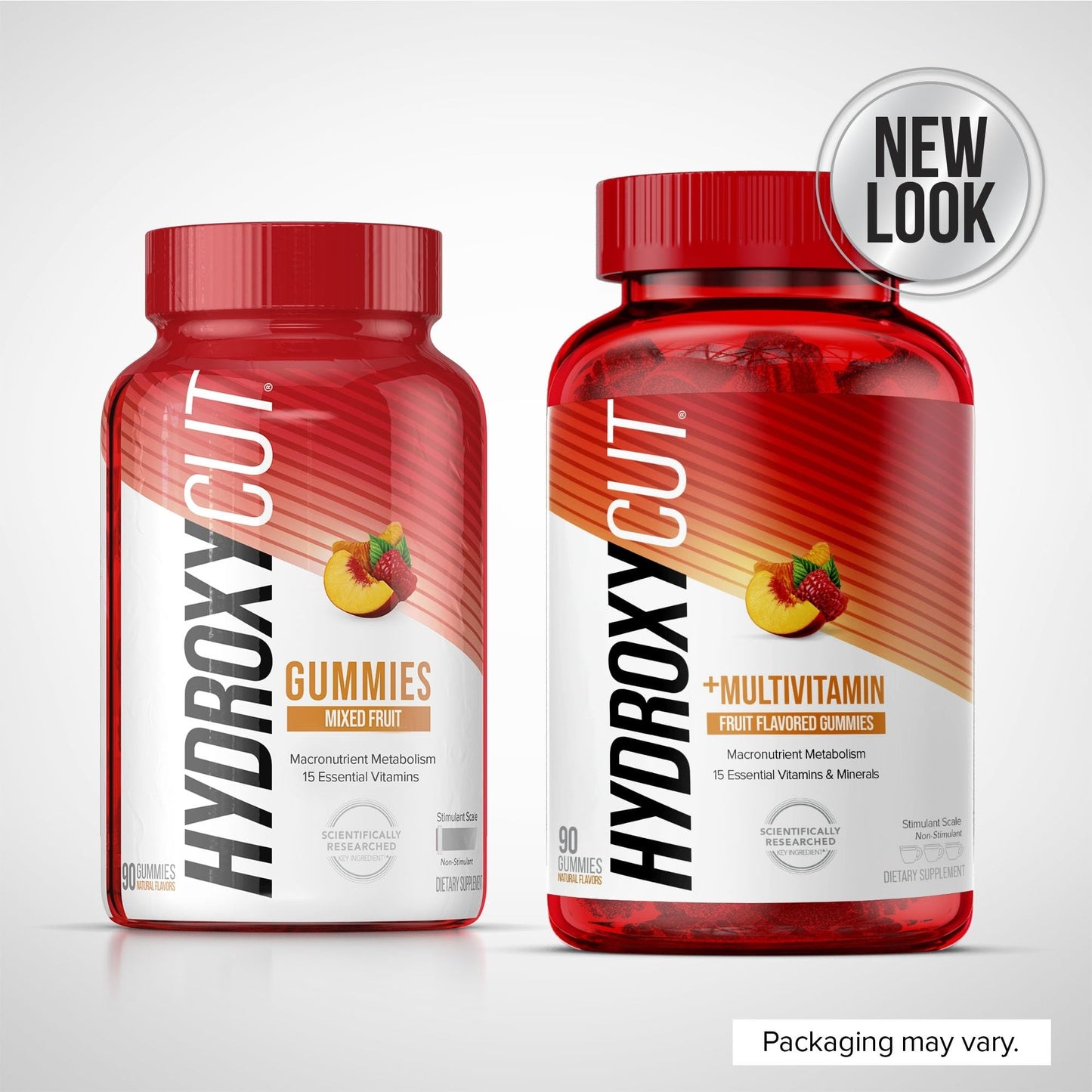 Hydroxycut Gummies (Pack of 3) - 99% Caffeine Free - Metabolize Carbs, Proteins & Fats - Includes 15 Essential Vitamins & Minerals - for Women & Men