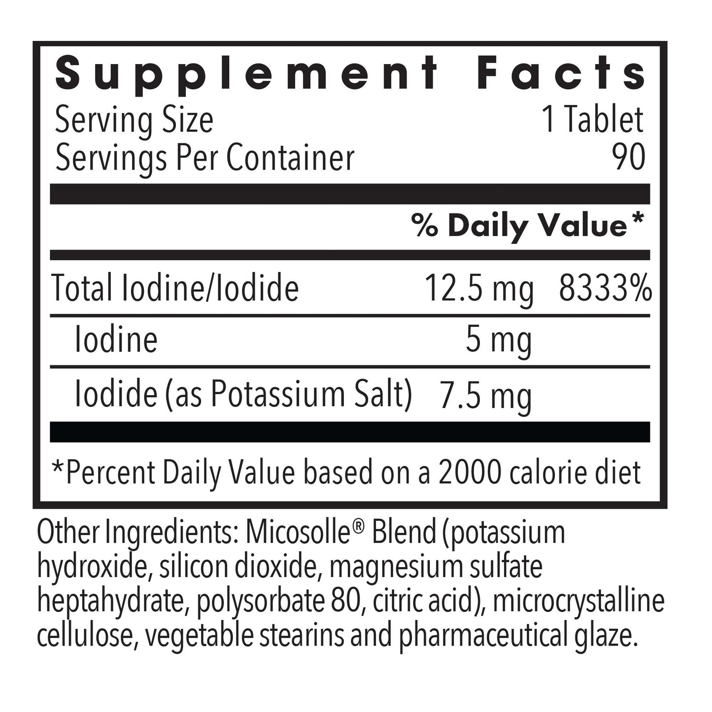 Optimox Iodoral 12.5mg Supplement - Iodine for Thyroid Support, Potassium Iodide Tablets, Lugol Solution, Daily Vitamins & Minerals - 90 Count