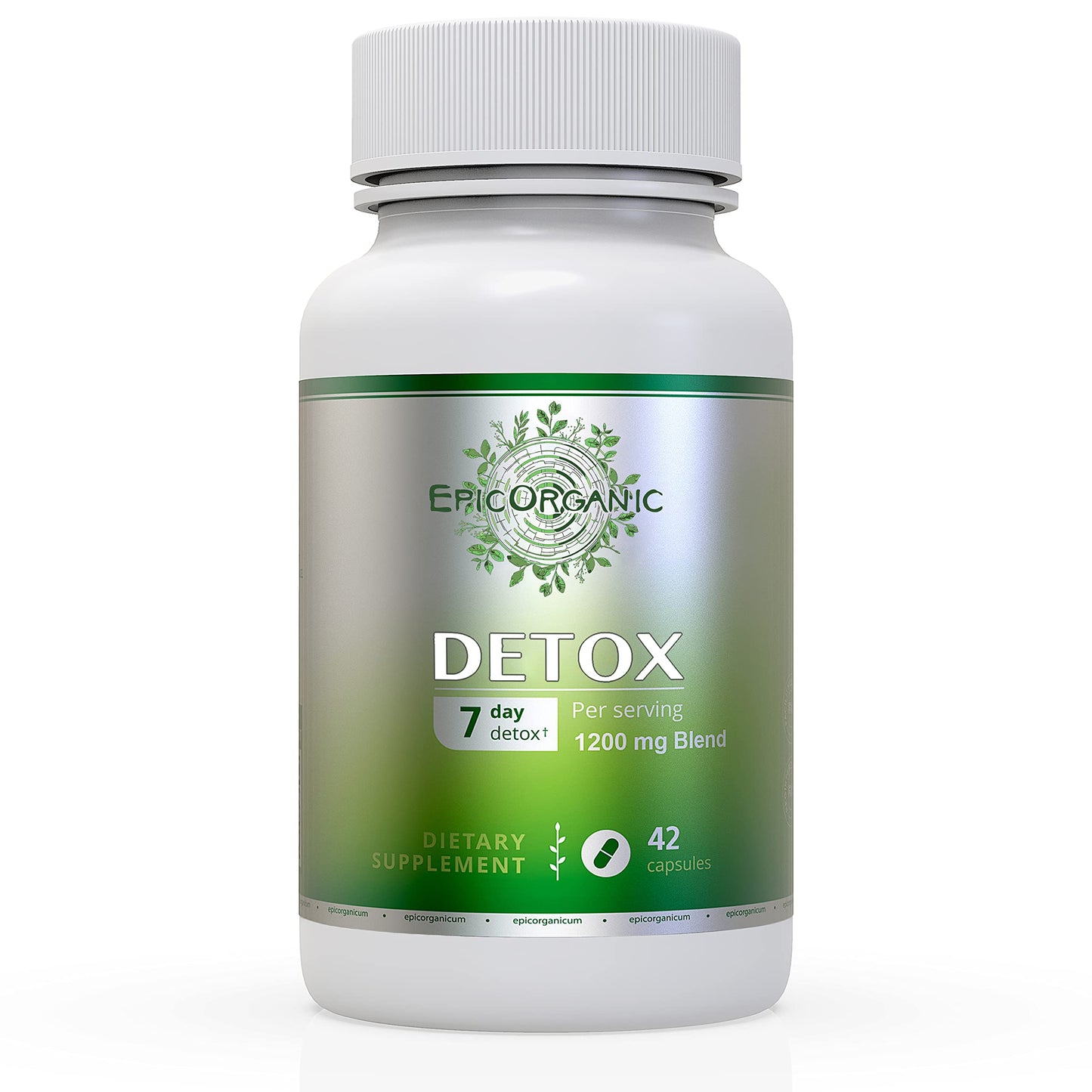 Epic Organicum 7 Day Detox Cleanse | Ultimate Strenght Colon Cleanse & Liver Detox | Promotes Healthy Gut Support | Detox Cleanse for Men & Women | Made in The USA | 42 Capsules