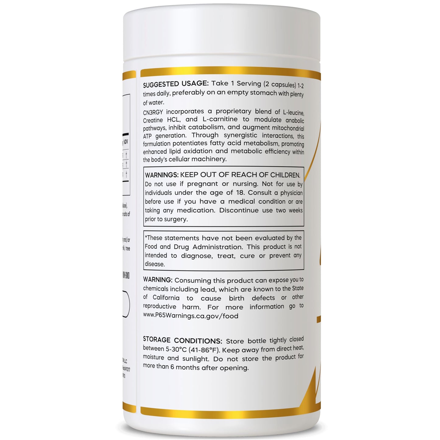 Forma Nutrition Advanced CN3RGY - 120 Capsules, 1000mg L-Leucine, 400mg L-Carnitine, 400mg Creatine HCl per Serving.