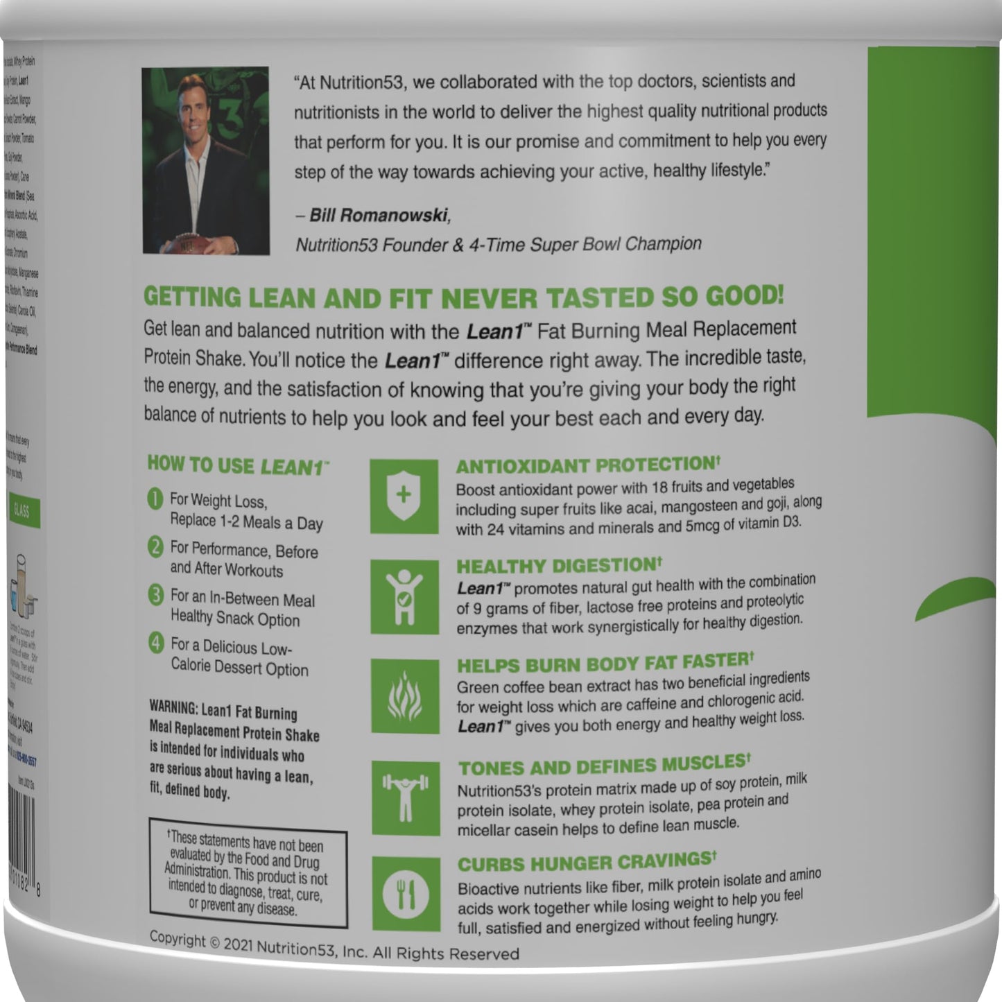 Original Lean1, Meal Replacement Shake, Vanilla Flavor