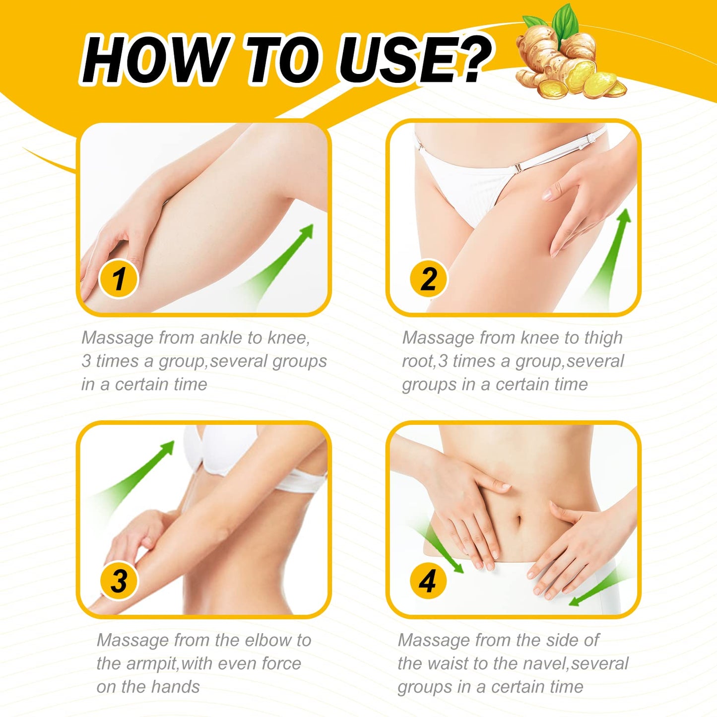 2PCS VOGSIG Ginger Slimming Cream - Anti Cellulite, Fat Burning, Tightening & Moisturizing, 1oz each