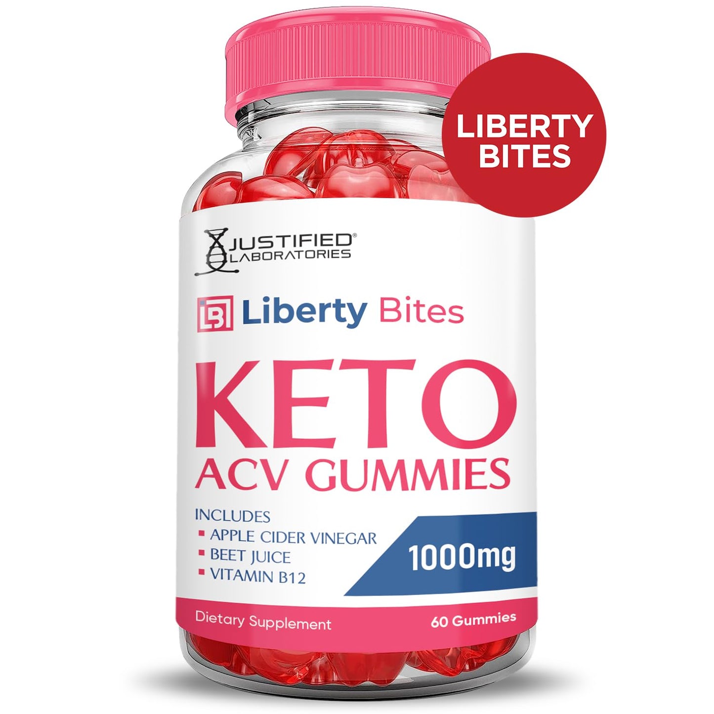 (3 Pack) Liberty Bites Keto ACV Gummies Advanced Formula 1000MG Libertybites Keto Gummies Apple Cider Vinegar Formulated with Pomegranate Beet Juice Powder B12 Vegan Non GMO 180 Gummys