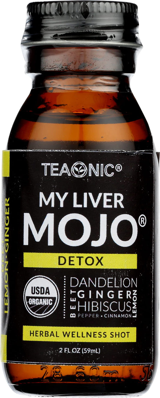 Teaonic My Liver Mojo Detox, Herbal Wellness Shot, USDA Organic, 2 Oz (Pack of 6)