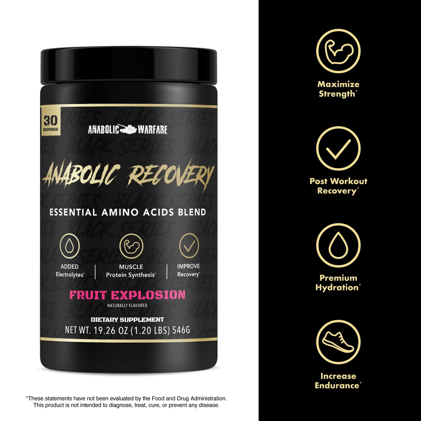 Anabolic Recovery, Essential Amino Acids, Post Workout Recovery, Premium Hydration, Build Muscle* (Strawberry Watermelon, 30 Servings)