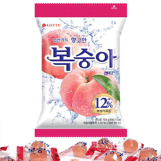 LENITH KFood Korean Favorite Flavor Peach CandyHard Candy 153g Peach Candy