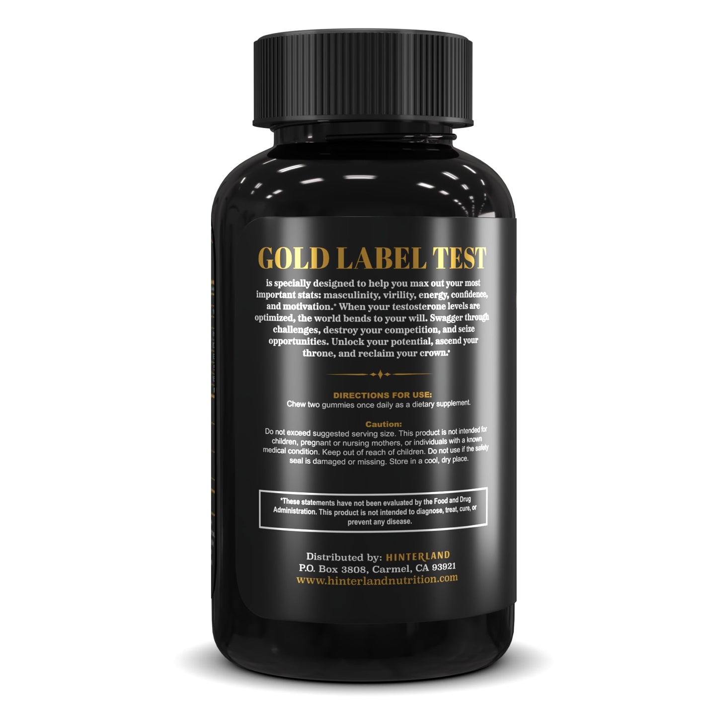 Gold Label Testosterone Booster Gummies with Tongkat Ali, Zinc, D3, Ashwagandha, Fenugreek, Magnesium, Boron for Male Enhancement, Muscle Building, Vitality, Strength, Performance, Energy - 60 Count