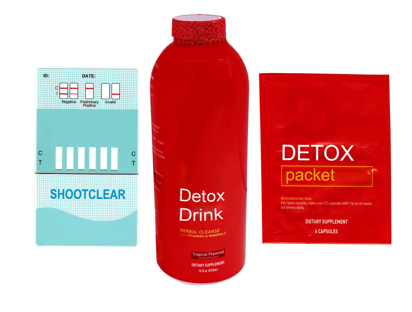 Shootclhear Detox Kit Detox Drink 16 Oz Herbal Pills Multi Test
