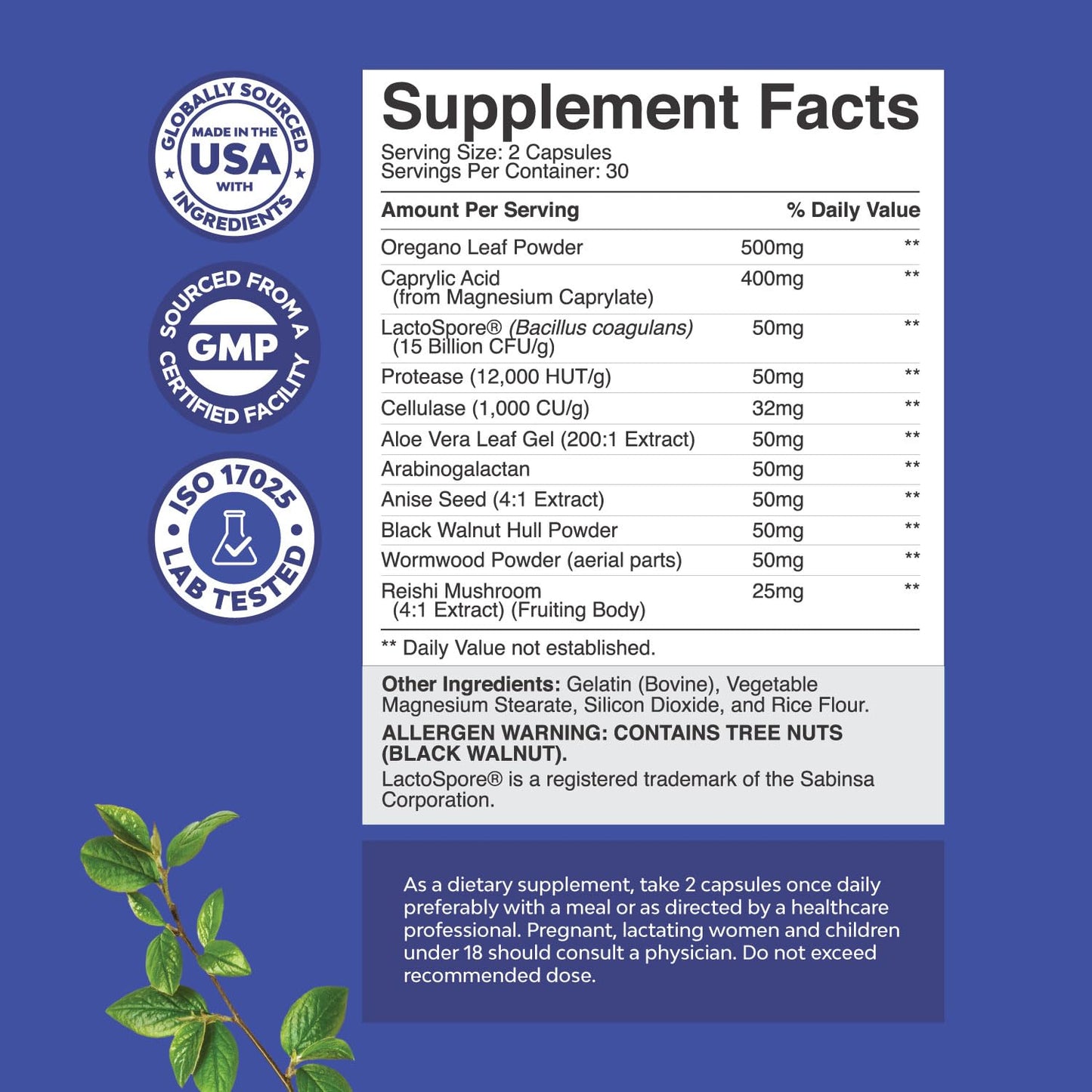 Natures Craft Candi-Clear Body Cleanse Detox for Women - Anti Overgrowth Gut Detox for Women with Caprylic Acid Black Walnut Wormwood and Oregano - Full Body Cleanse with Pre and Probiotics