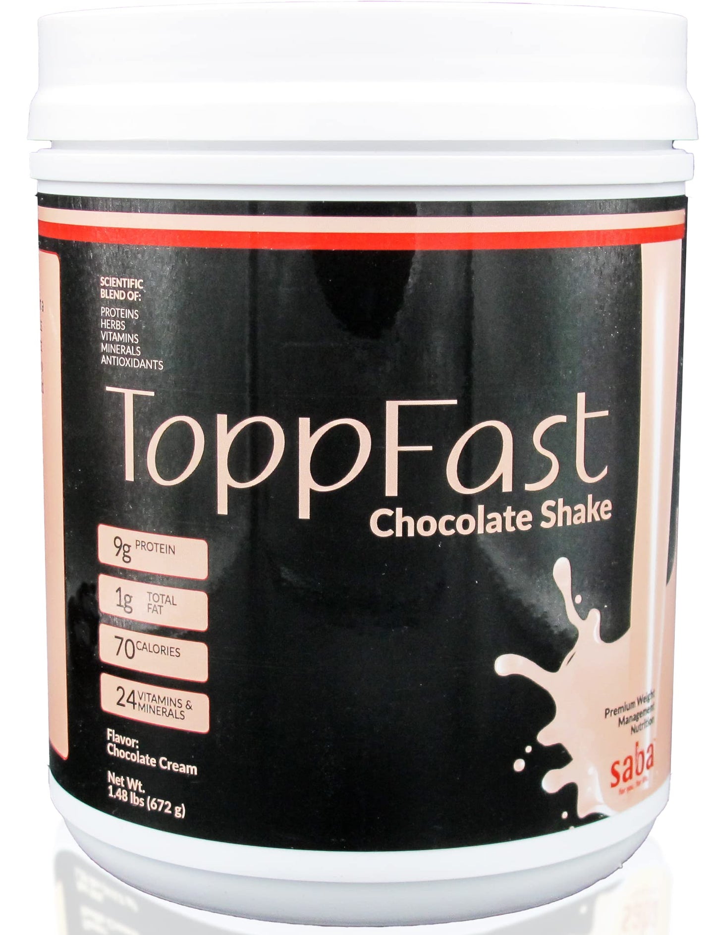 Saba ToppFast™ Nutritional Shake -Scientific Blend of proteins, Herbs, Vitamins, Minerals, & Antioxidants -30 Servings