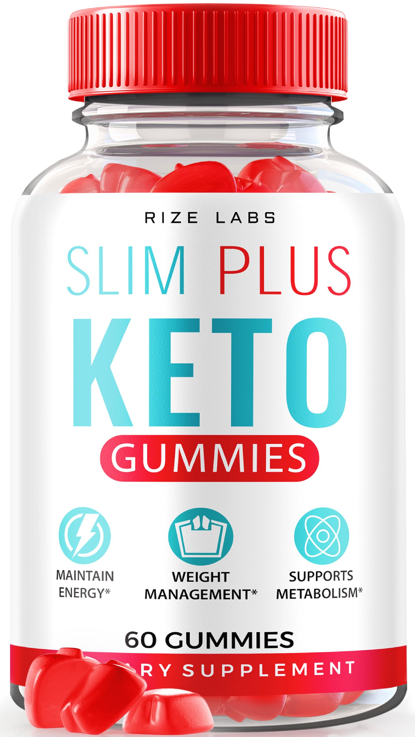 rize labs - Slim Plus Keto ACV Gummies for Advanced Weight Loss, All Natural Apple Cider Vinegar Supplement (60 Gummies)