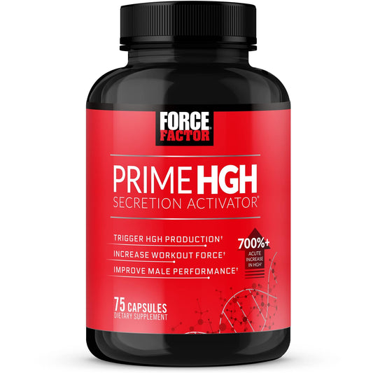 Force Factor Prime HGH Secretion Activator, HGH Supplement for Men with Clinically Studied AlphaSize to Help Trigger HGH Production, Increase Workout Force, and Improve Performance, 75 Capsules