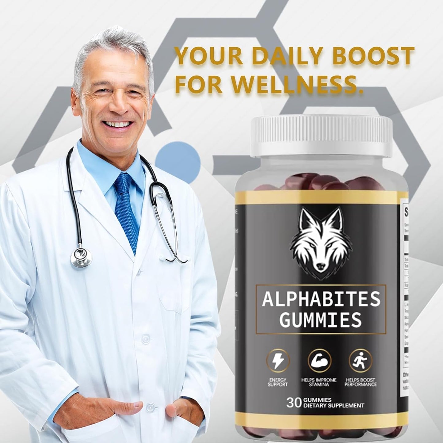 TEYAOE AlphaBites 7-in-1 Nitric Oxide Booster - Beet Root & L-Arginine Gummy for Blood Flow, Energy & Stamina Support | 100% Natural Supplement for Men (2)