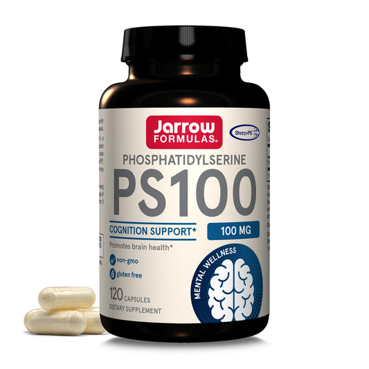 Jarrow Formulas® PS100 Phosphatidylserine, 100 mg, Dietary Supplement for Brain Health and Cognition Support, 120 Capsules, Up To a 120 Day Supply