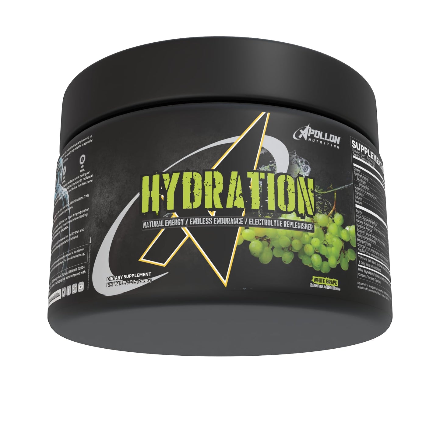 Apollon Nutrition Hydration & Recovery | Premium Electrolyte Endurance Formula (30 Serving, White Grape)