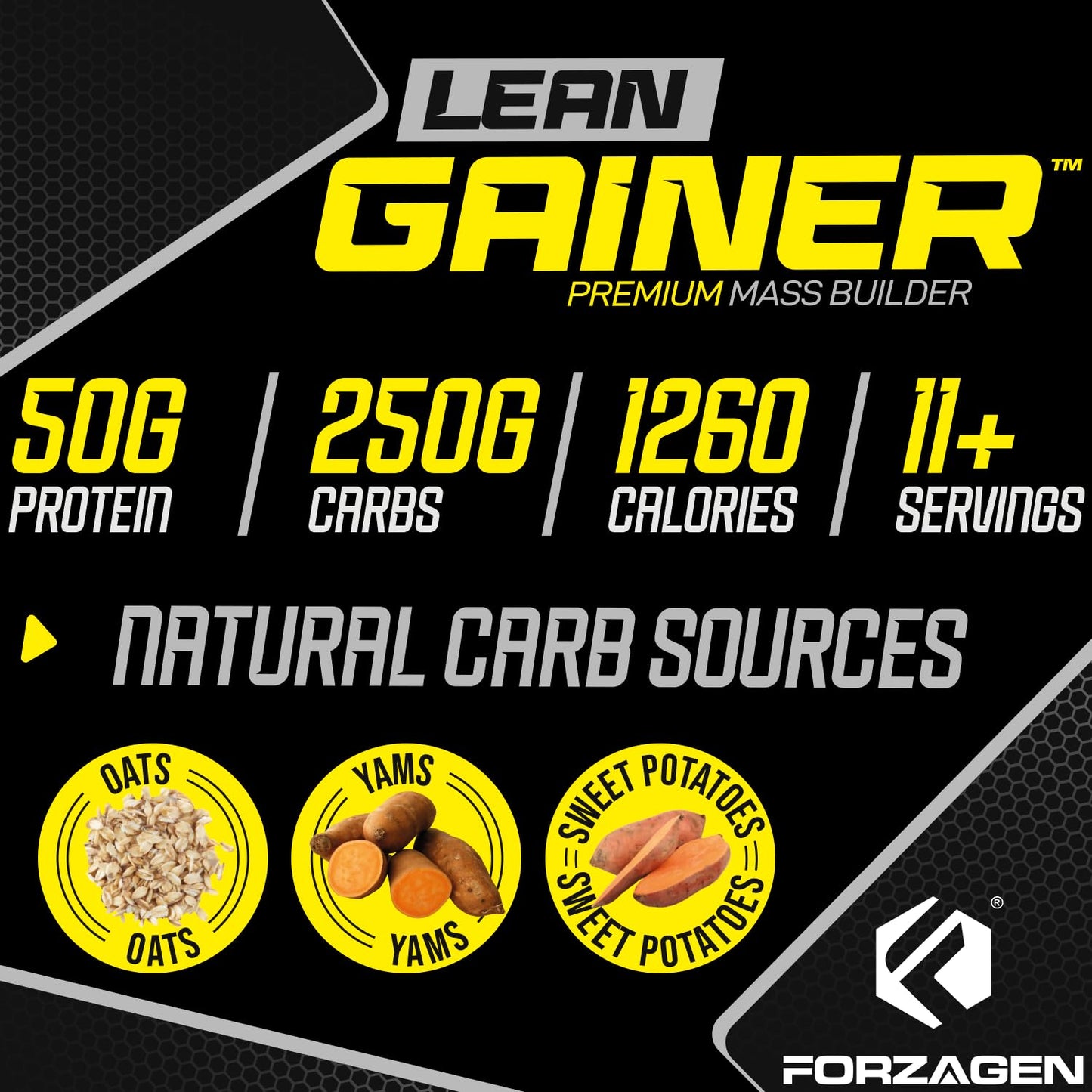 Forzagen Lean Gainer Premium Mass Builder | Mass Gainer Protein Powder for Men & Women | High Calorie Protein, Weight Gain, Bulk, Muscle Building Supplement | Vanilla, 8 lbs. (11 Servings)