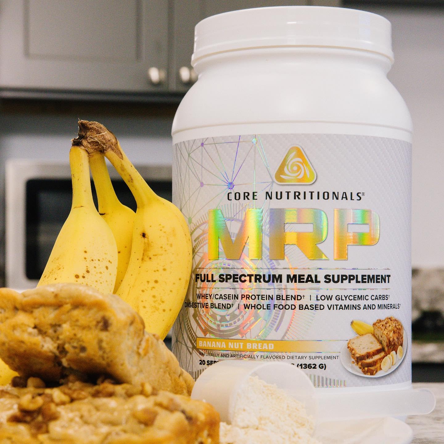 Core Nutritionals Platinum MRP Full Spectrum Meal Replacement, Sustained Release For All Day Amino Acid Support, 27G Protein, 20 Servings (Banana Nut Bread)