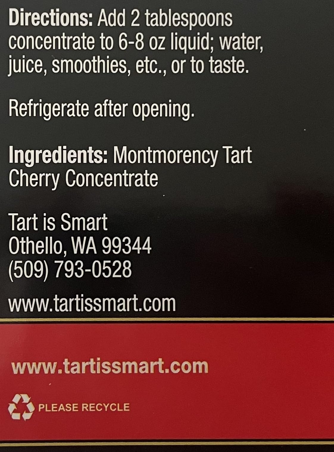 Tart is Smart Montmorency Tart Cherry Juice Concentrate 32 Ounce Pack of 3