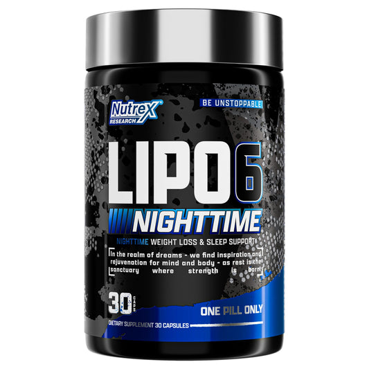 Nutrex Lipo 6 Nighttime Fat Burner | Melatonin Sleep Aid & Weight Loss Diet Pills for Men and Women | Night Time Metabolism Booster Appetite Suppressant | 30 Servings (1)