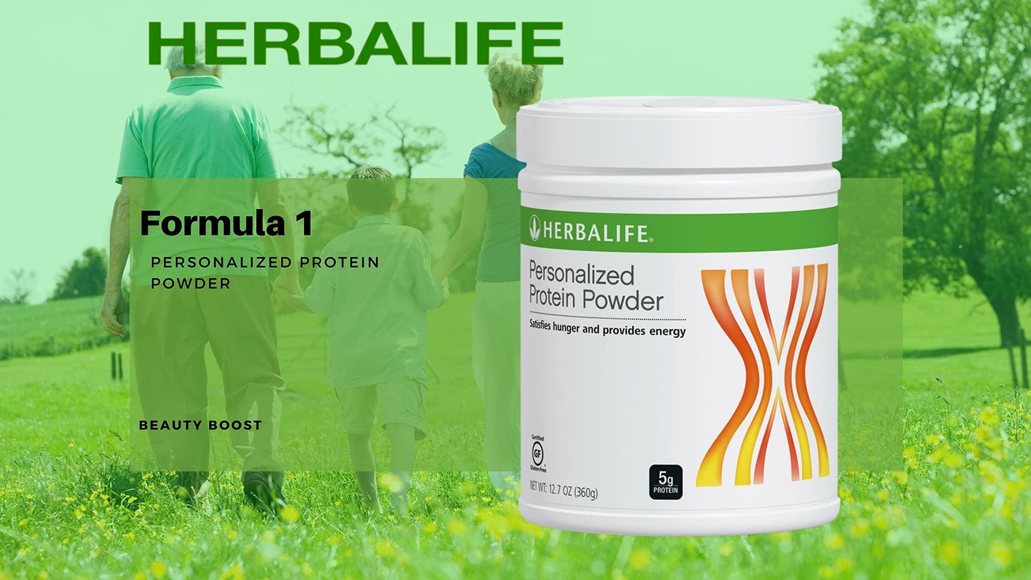HERBALIFE (Duo) Formula 1 Healthy Meal Nutritional Shake Mix (Cafe Latte) with Personalized Protein Powder