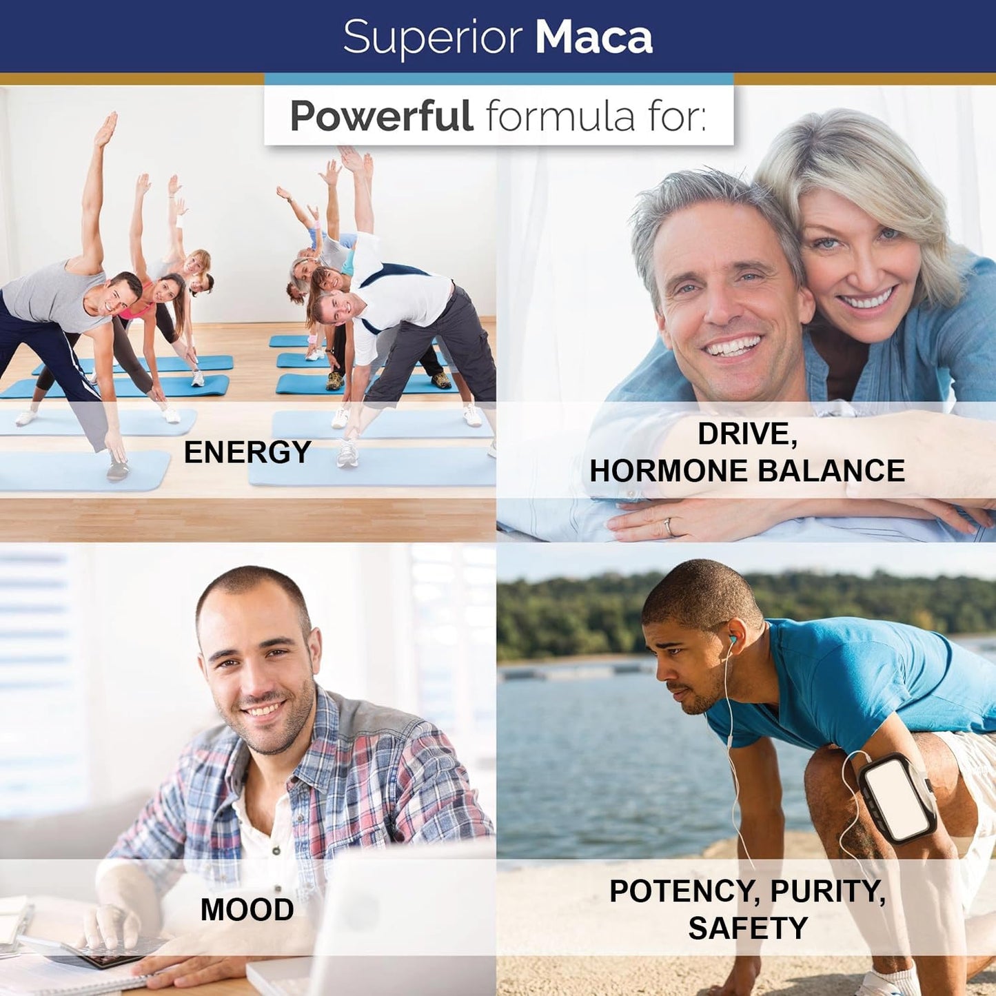 Superior Labs - Organic Peruvian Maca - 100% Pure NonGMO - Dietary Supplement for Calming and Relaxation - Zero Synthetic Additives, Stearates, Dioxides - 750mg, 120 Vegetable Capsules