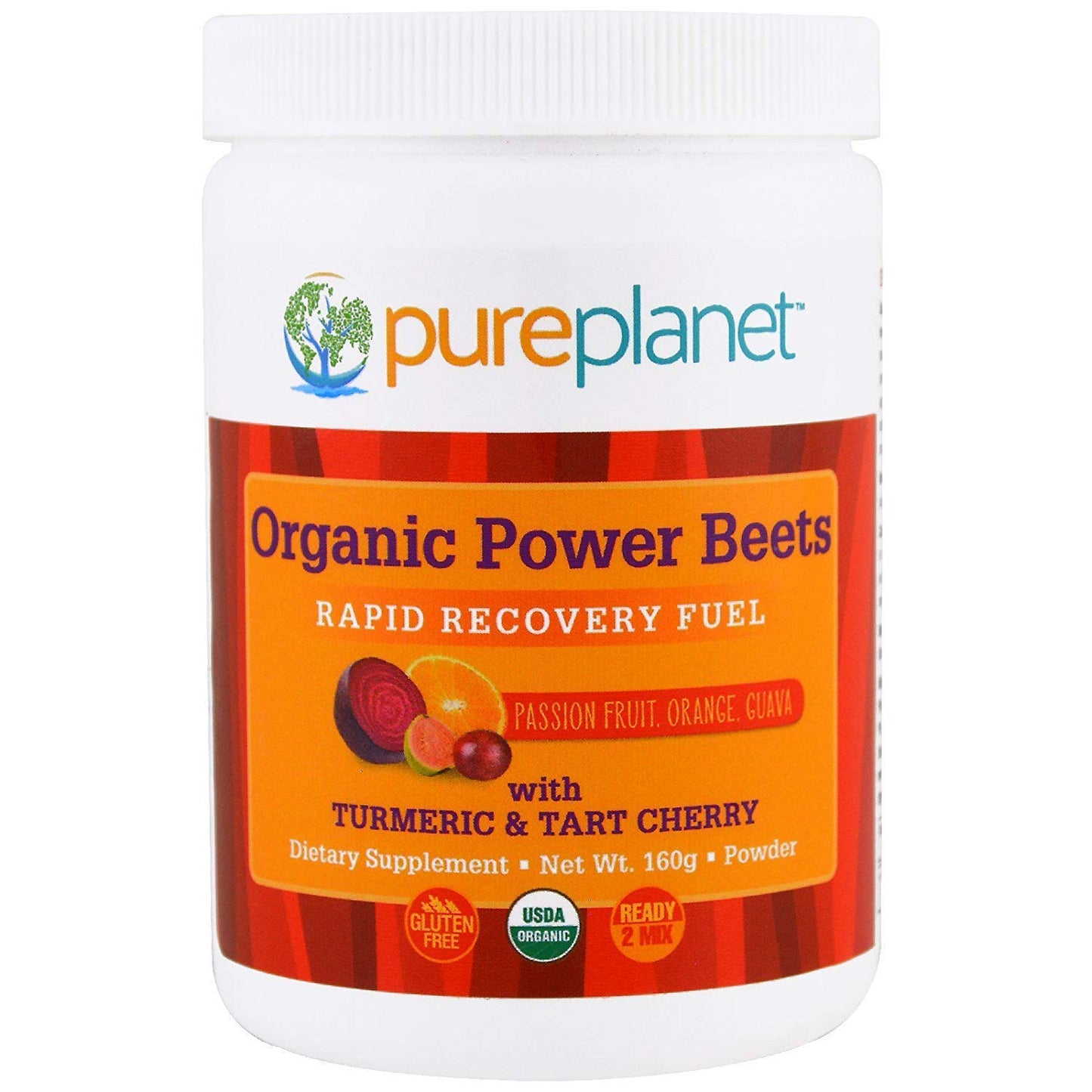 Pure Planet Organic Power Beets Rapid Recovery Fuel Passion Fruit Orange Guava 160 g