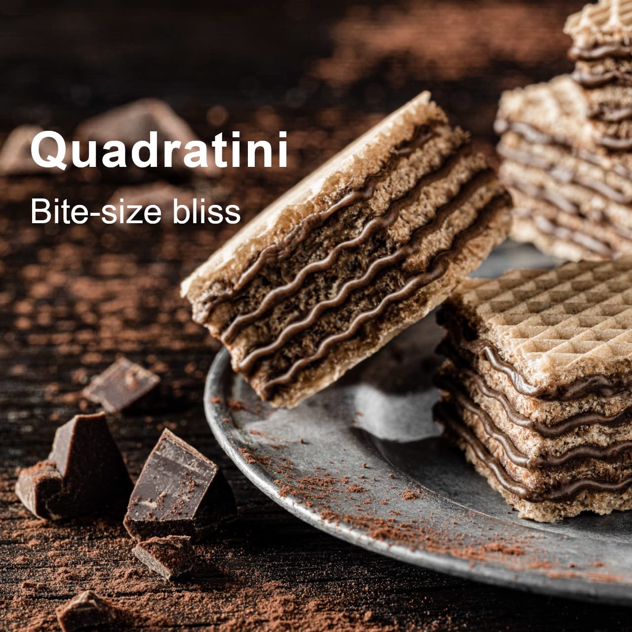 Loacker Quadratini Dark Chocolate Wafer Cookies LARGE  Premium Crispy Bite Size Wafers  30 Less Sugar  NONGMO  LARGE Pack of 6