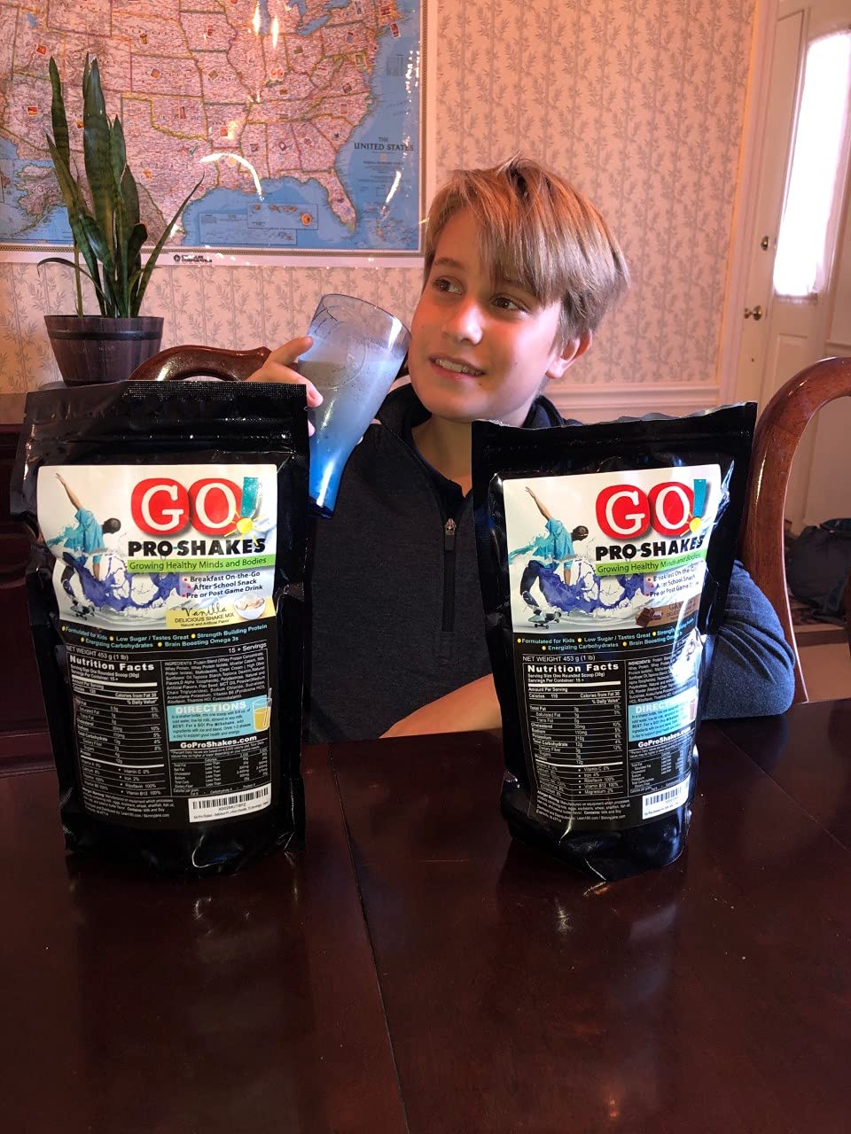 GO! Pro Shakes | Great Tasting Protein Powder Smoothie for Kids Teens | Growth Strength | Healthy Snack | Digestive Enzymes | No Added Sugar | Rich Delicious Taste | Nutrition Sports | Chocolate