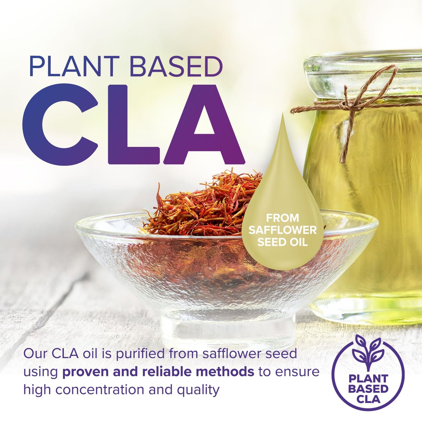 CLA Supplement, Conjugated Linoleic Acid 1560mg - Extra Strength CLA Supplement Pills - Support Body Composition, Lean Muscle Tone, & Energy - Safflower Capsules, Gluten Free, Non-GMO - 60 Softgels