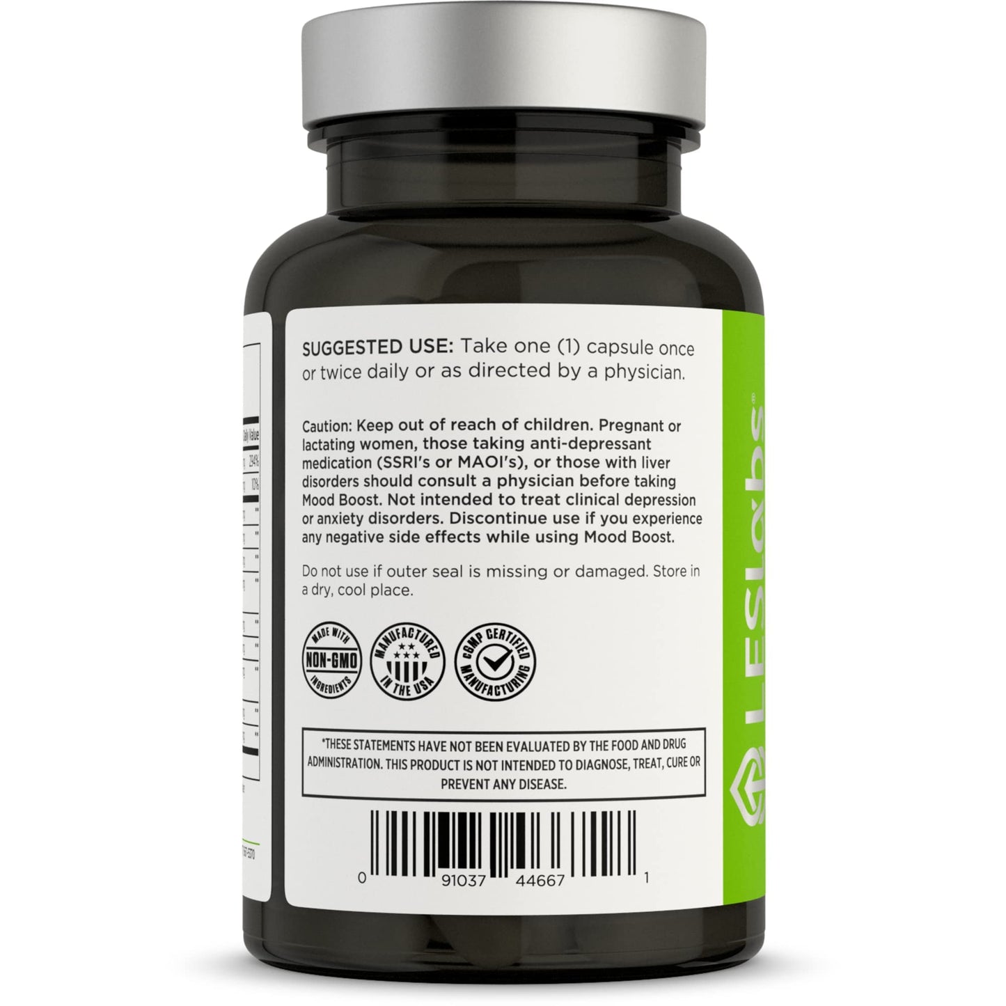 LES Labs Mood Boost - Stress Relief, Mood Support, Deep Relaxation & Better Sleep - 5-HTP, Ashwagandha, Rhodiola Rosea, Magnesium, L-Theanine & GABA - Non-GMO Supplement - 60 Capsules
