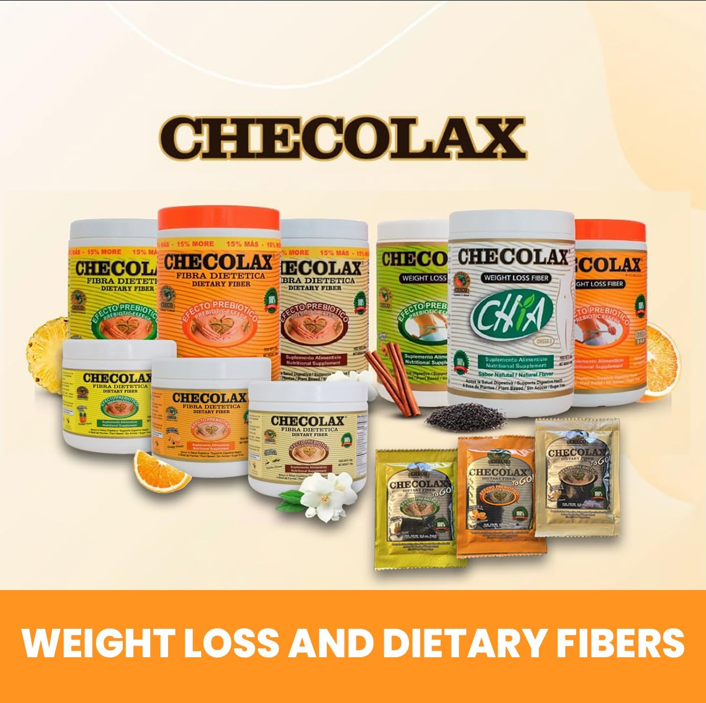 CHECOLAX: Our Dietary Fiber Alleviates Constipation Naturally, Supports Regularity, Bloating Relief & Gut Health, Sugar Free, Non-GMO, Plant-Based - Essential Fiber Boost, Pineapple (10.5 oz)